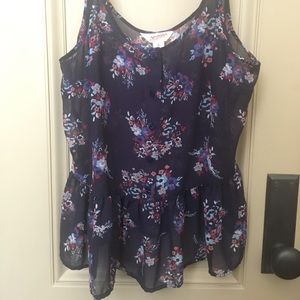 Sheer Floral Tank Top